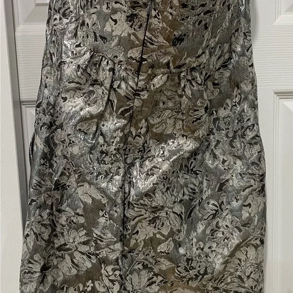 ABS Allen Schwartz Silver Strapless Dress - Picture 3 of 6